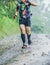 Healthy lifestyle concept,Trail runner running on Mountain,utdoor cross-country running,