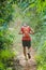Healthy lifestyle concept,Trail runner running on Mountain,utdoor cross-country running,