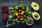Healthy lifestyle food organic salad beetroot avocado