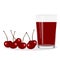 Healthy Lifestyle. Freshly squeezed juice in a glass. Cherry. Ch
