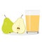 Healthy Lifestyle. Freshly squeezed juice in a glass. Pear. Pear