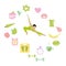 Healthy lifestyle - icons set vector.