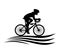 Healthy Lifestyle logo. Cyclists on bike - 