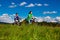 Healthy lifestyle - teenage girl and boy riding bicycles