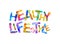 Healthy lifestyle. Triangular vector letters