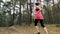 Healthy lifestyle - woman jogging on forest trail