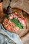 Healthy light smoked salmon, wakame and ginger bowl