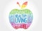 Healthy Living apple word cloud