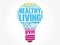 Healthy Living light bulb word cloud