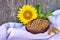 Healthy loaf of wholewheat bread with sunflower