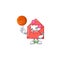 A Healthy love letter cartoon character playing basketball