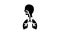 healthy lungs glyph icon animation