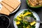 Healthy mango and spinach salad and soda cookies