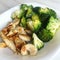 Healthy meal roast broccoli and chicken