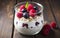 Healthy mix of oats, creamy yogurt and fruits