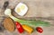 Healthy natural breakfast on wooden table