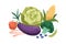 Healthy natural food. Organic vegetables, fruit composition. Vegetarian eating. Different vitamin veggies of cabbage