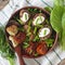 Healthy natural food.Vegetable diet cutlets on a wooden background