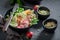 Healthy Nicoise salad as a balanced meal for health