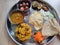 Healthy and nutricious Indian thali