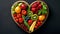 Healthy nutrition eating with fresh fruits and vegetables