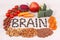 Healthy nutritious eating as source natural vitamin and minerals, food for brain health concept