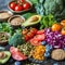 Healthy organic food selection
