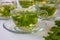 Healthy organic fresh herbs tea : Spearmint, lemon verbena and sage