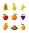 Healthy organic vegetarian foods related icons image