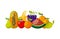 Healthy organic vegetarian foods related icons image