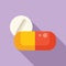 Healthy patient drugs icon flat vector. Medical hospitalization