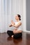 Healthy pegnant woman practicing yoga