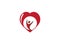 Healthy person open hands inside a heart for logo