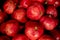 Healthy pomegranate fruit, background, close up top view