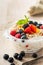 Healthy porridge with fresh berries