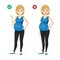 Healthy pregnant woman and pregnant woman in backache. Vector illustration