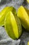 Healthy Raw Yellow Starfruit