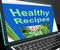 Healthy Recipes On Laptop Shows Online Recipes