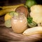 Healthy and refreshing smoothie squeezed made from exotic - southern fruit