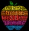 Healthy resolutions 2019 word cloud