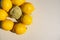 Healthy and rotten lemon fruits