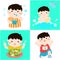 Daily healthy routine for boy cartoon