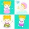 Daily healthy routine for girl cartoon