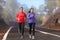 Healthy running runner man and woman workout