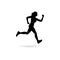 Healthy running. Silhouette healthy runner. Abstract running woman