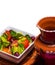 Healthy salad fresh in traditional ceramics