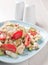 Healthy salad with hearts of palm and tomatoes
