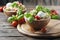 Healthy salad with quinoa, tomato and avocado
