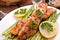 Healthy salmon with coriander