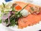 Healthy Salmon plate with vegetables